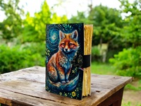 Carnet en cuir de renard personnalisé, fait main, style vintage, Grimoire des Ombres, cadeau pour lui et elle, Héritage des Herbes 200