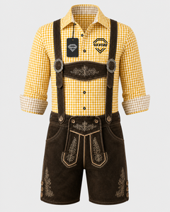 เสื้อเชิ้ตบาวาเรียนดีไซน์ใหม่ขายดี สำหรับใส่ลำลอง ปี 2026 ลายเรียบ ผ้าฝ้าย 100% เสื้อผ้าผู้ชายขายส่ง - Product Image 1