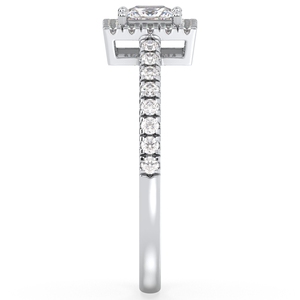 Bague de fiançailles REYES en or blanc 14 carats plaqué rhodium, diamant de laboratoire certifié IGI taille princesse 0,73 carat pour femme - Product Image 5