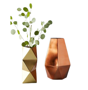 Décoration de table de salon, emballage haut de gamme, vase à fleurs en argent, ensemble de deux vases en métal, vase à fleurs en métal - Product Image 4