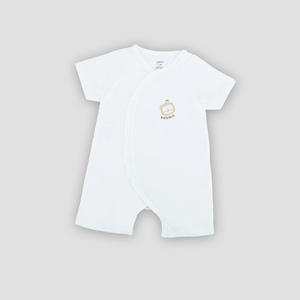 Combinaison bébé unisexe ALB08 Motif de dessin animé mignon Bouton latéral Manches courtes 4 saisons Tissu tricoté respirant 95% bambou 5% - Product Image 1