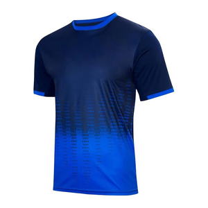 เสื้อฟุตบอลสั่งทำขายส่ง ระบายอากาศได้ดี ผลิตจากโพลีเอสเตอร์ 100% ป้องกันรังสียูวี แห้งเร็ว พิมพ์โลโก้ด้านหน้า เสื้อยืดฟุตบอลคอกลมแบบสั่งทำส่วนตัว - Product Image 2
