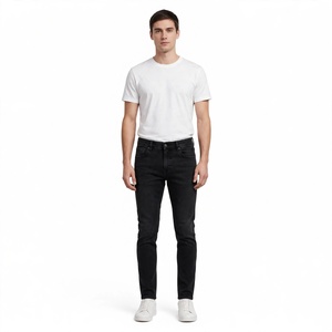 Achetez en gros des jeans en denim délavés pour hommes, coupe slim droite, couleur unie, avec rivets, exportés du Bangladesh - Product Image 5