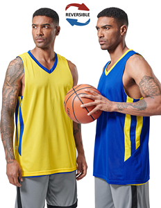 Camiseta reversible de baloncesto, uniforme deportivo de malla para equipo de baloncesto, camiseta sin mangas lisa para entrenamiento y práctica, doble atlética. - Product Image 4