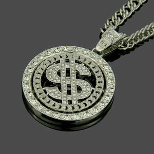 High on Demand Rapper Style Hip Hop Pendant Necklace <b>Iced</b> <b>Out</b> Bling Chain for Streetwear Available At Best Market Price - Product Image 4