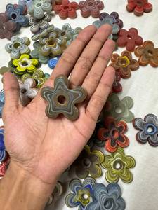 Wholesale Flower Rosette Crystal & Glass <b>Beads</b> 6mm Clear <b>Red</b> African Java Jatim Star Jewelry Making Bulk Europe NL DE - Product Image 2