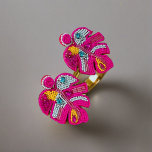 Bright Multicolor Combination <b>Beaded</b> Floral Statement Earrings <b>Colorful</b> Sequin Flower Drop Earrings with Crystal Tassels in 2026 - Product Image 3