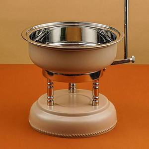 Calentador de sopa de lujo redondo colgante de acero inoxidable beige mate con soporte de gancho de arco alto, unidad individual - Product Image 4