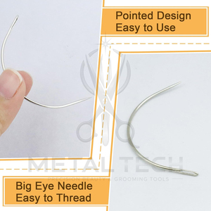 50Pcs Bulk Silver Stainless Steel C-Curve Weaving <b>Needles</b> Set Durable Lightweight Compact Storage <b>Case</b> High Strength Sewing Tool - Product Image 2