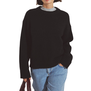 Suéter de Invierno para Mujer, Oversize, con Cuello Camisero, Casual, Holgado, de Punto, Manga Media, Color Sólido, con Botones al Frente, Estilo Vintage - Product Image 3