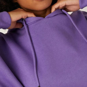 Ensemble de sweat-shirt à capuche violet surdimensionné avec poche, vêtements décontractés d'automne, unisexe, couleur unie, jogging en molleton tricoté - Product Image 5