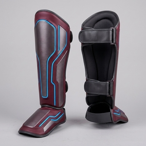Protège-tibias professionnels en PU noirs, élastiques et ajustables avec fermeture auto-agrippante pour la boxe, équipement de protection pour adultes 2026 - Product Image 1