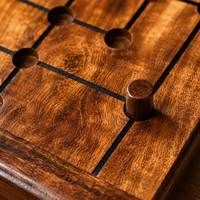 Jeu de société traditionnel Morris à neuf pions en bois, fait main, écologique, durable et de luxe, idéal pour l'éducation et le divertissement – Vente chaude