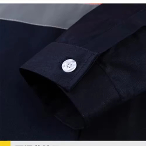 Camisa de Trabajo Bicolor Naranja y Negra con Cintas Reflectantes en el Pecho y Dobladillo Negro para Ropa de Trabajo Industrial de Seguridad Personalizada al por Mayor - Product Image 5