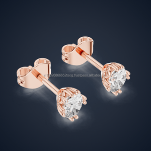 Lustercraft 10K Moissanite/ CVD Lab Grown / Cubic Zirconia Diamond 14K/18K/22K/925 Pendientes de plata - Product Image 1