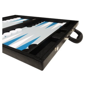 Luxury Leather Backgammon Set <b>Large</b> Board Game 15 Inch Portable Travel Leather Backgammon Table Case with Dice for Adults <b>Gift</b> - Product Image 5