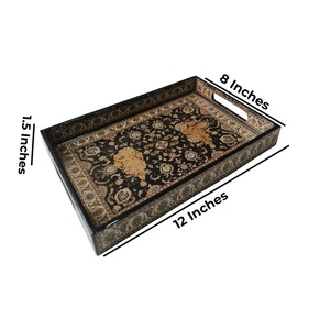 Luxury Hot Sale Decorative Wooden Serving Tray with Cut Handle Customized Color Custom Size for Home Restaurant Bar Hotel Use - Product Image 2