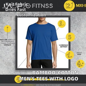 T-shirts pour hommes grande taille en polyester et coton tissé, respirants, écologiques, avec logo personnalisé imprimé en gros - Product Image 4