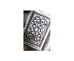 Bandeja con incrustaciones de hueso de diseño elegante, bandeja de servir colorida con incrustaciones de hueso y asa, bandejas decorativas a precio de fábrica al por mayor. - Product Image 1