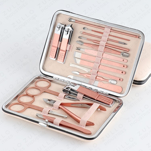 Premium Rose Gold Nail Grooming Kit 18 Piece Stainless Steel Manicure <b>Pedicure</b> <b>Set</b> Custom Logo Wholesale Beauty Tools - Product Image 3