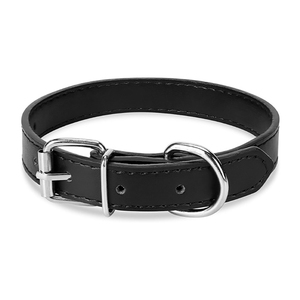Easy to Clean Classic Retro Style Adjustable Buckle <b>Dog</b> Leather Collars Top Fashion Elegant Plain Blank Leather Made Collar - Product Image 1