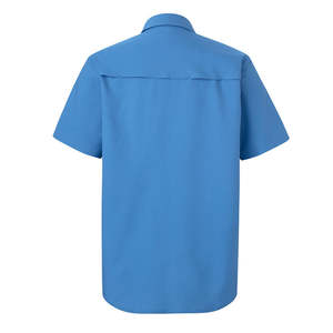 เสื้อเชิ้ตตกปลาแขนสั้นสีน้ำเงินสำหรับผู้ชาย แห้งเร็ว UPF 50 สีพื้น ติดกระดุมด้านหน้า เหมาะสำหรับกิจกรรมกลางแจ้ง - Product Image 2