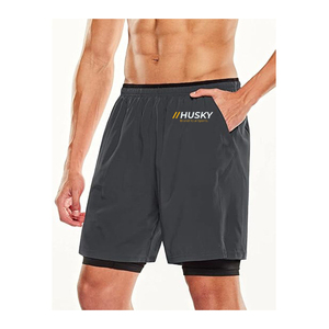Shorts de Compresión Unisex de Nailon y Spandex, Cintura Alta Elástica, Bolsillo Oculto, Logotipo Personalizado, Secado Rápido, Ligeros, Transpirables, hasta la Rodilla - Product Image 1