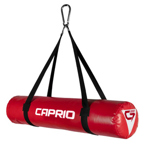 Caprio Sac de frappe sur pied personnalisé rouge et noir en cuir synthétique de qualité supérieure, robuste et durable, avec fermeture auto-agrippante pour le karaté - Product Image 2