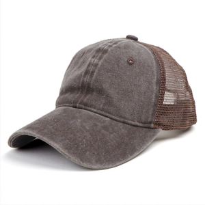 Custom Caps Washed <b>Light</b> Plate Mesh Cap Men's and Women's Breathable Mesh Baseball Cap Trucker <b>Hats</b> - Product Image 4