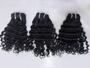 Extensiones de Cabello Liso Indio Virgen de la Mejor Calidad, 100% Cabello Humano, Suave, Grueso, Negro Natural, para la Fabricación de Pelucas, Disponible para la Venta - Product Image 2