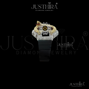 Montre de luxe Moissanite VVS sertie de diamants avec mouvement à quartz G-Shock et finition haut de gamme pour cadeau de mariage ou de fiançailles unisexe - Product Image 5