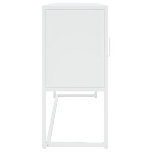 Credenza Rettangolare in Acciaio Bianco con Livellatori Medi, Pratico Mobile per la Casa - Product Image 6