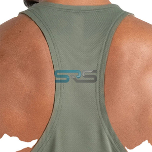 Men's Gym Singlet Knitted Plus Size Custom Design Muscle Fit Tank <b>Top</b> Spandex/Cotton Workout Shirt - Product Image 6