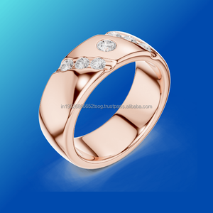 แหวนใบไม้สีโรสโกลด์ประดับอัญมณีคาถาแนววินเทจ14K - Product Image 1