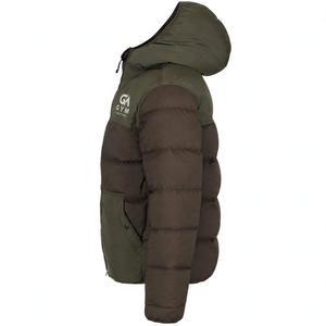 GYM Active Men's High Quality Brown Breathable Windproof <b>Waterproof</b> Wool Lined <b>Puffer</b> Zipper Front Logo Casual Winter <b>Jacket</b> - Product Image 2