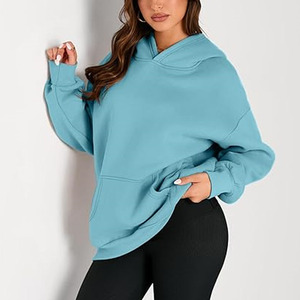 Sweat-shirt à capuche pour femme, coupe classique, 100% coton, style vintage, lettres, saison hivernale, décontracté, sportif, élégant - Product Image 1