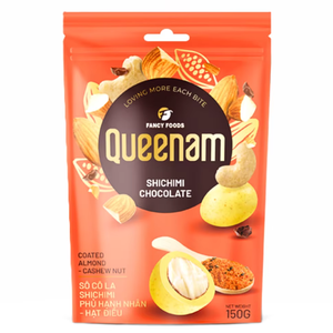 Fabricación Profesional, Pedidos al por Mayor, OEM/ODM, Chocolate Dragee HALAL, Nueces de Almendra y Anacardo Cubiertas con Chocolate Shichimi, 150G, Snack - Product Image 1