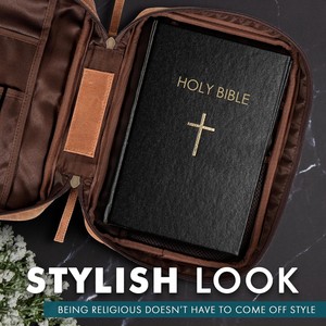 Wholesale Adimani Genuine Leather Cross <b>Bible</b> Zipper <b>Case</b> Embossed Custom Logo Christian Travel Pouch Model All sizes - Product Image 4