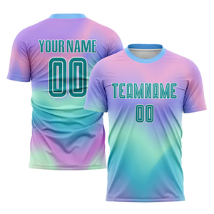 ชุดเสื้อฟุตบอลแบบ Tie Dye ชุดฟุตบอลย้อมสีตามสั่ง ชุดทีม 100% โพลีเอสเตอร์ 260gsm ผู้ผลิต OEM รับสั่งทำจำนวนมาก - Product Image 2