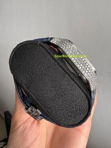 นาฬิกาข้อมือผู้ชายหรูหรา ตัวเรือนทรงเหลี่ยม ประดับเพชรโมอิสซาไนต์ครึ่งหน้า สายสแตนเลส ขนาด 20 มม. หน้าปัดกลไก แสดงผลแบบอนาล็อก สไตล์ฮิปฮอป เหมาะสำหรับงานปาร์ตี้ - Product Image 4