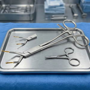 Keramo Grip Forceps manuel 14,5 cm TC, support de couronne courbé pour racine, en acier inoxydable, avec inserts de mâchoires de maintien diamantés, CE général - Product Image 1