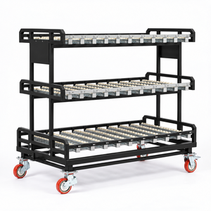 Carrito Industrial de Acero de 3 Niveles con Ruedas de Bolas, Carro Multicapa Móvil - Product Image 1