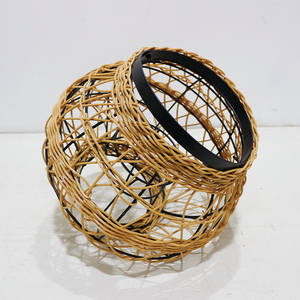 Handmade Woven <b>Rattan</b> <b>Lantern</b> Round Shape Portable Home Decoration Eco-Friendly Artistic Design with Metal Handle - Product Image 3