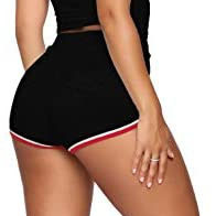 Women's Black <b>Red</b> White Trim 2-Piece Shorts Set Sporty <b>Crop</b> <b>Top</b> With Drawstring Shorts Spring Summer Casual Wear - Product Image 2