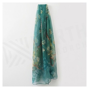 Women's Long Silk <b>Scarf</b> Floral Print Elegant Multi-Functional Fashion Accessory All Seasons - Product Image 3