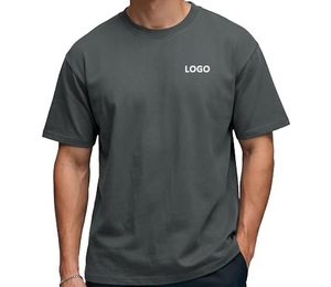 T-shirt pour homme 100% coton avec logo personnalisé, respirant, manches courtes, col rond, tee-shirt uni, streetwear décontracté - Product Image 1