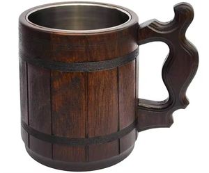 Tasses en bois légères, portables, en bois naturel, faites à la main, réutilisables, vaisselle pour boissons, accessoires de voyage et de camping en plein air - Product Image 2