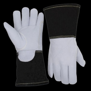 Guantes de Cuero Vacuno Retardantes de Llama, Reflectantes, para Seguridad Industrial, Construcción, Bomberos, Soldadura, Protección Contra Chispas y Calor - Product Image 2