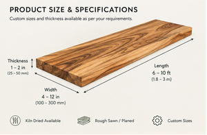Planches de bois d'acacia EUDR, bois dur, bois scié séché au four, taille personnalisée, rectangle, menuiserie pour meubles Ramadan - Product Image 3