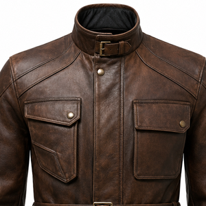 Premium <b>Men's</b> <b>Leather</b> Bomber <b>Jacket</b> Genuine Full Grain <b>Leather</b> Classic Aviator Style Custom Wholesale Fashion Outerwear - Product Image 3
